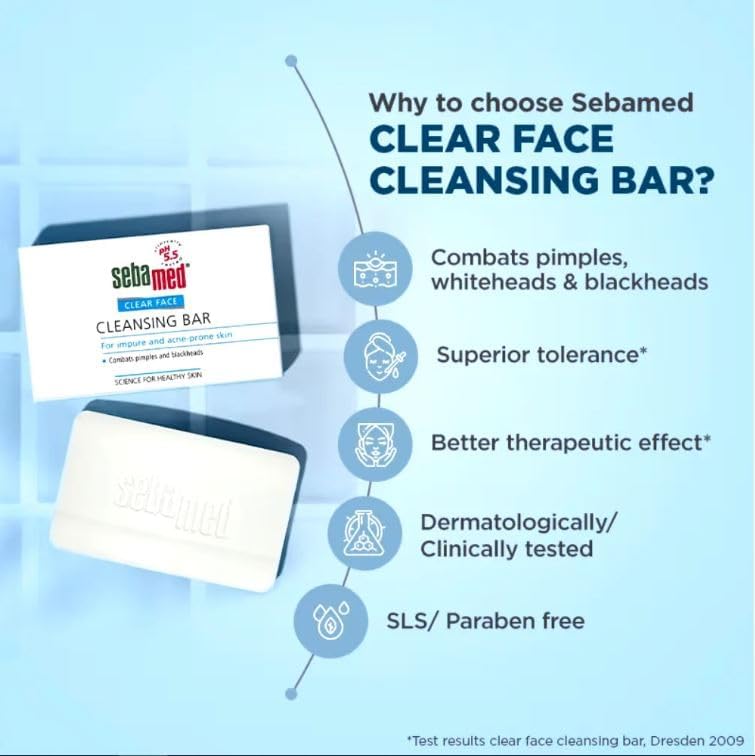 Sebamed Clear Face Cleansing Bar, 100 gm - Image 3